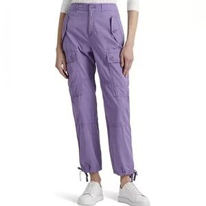 Ralph Lauren Featherweight Twill Cargo Ankle Pants Size 4 Wisteria MY2523